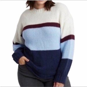 REBECCA MINKOFF liliana striped crew sweater NEW